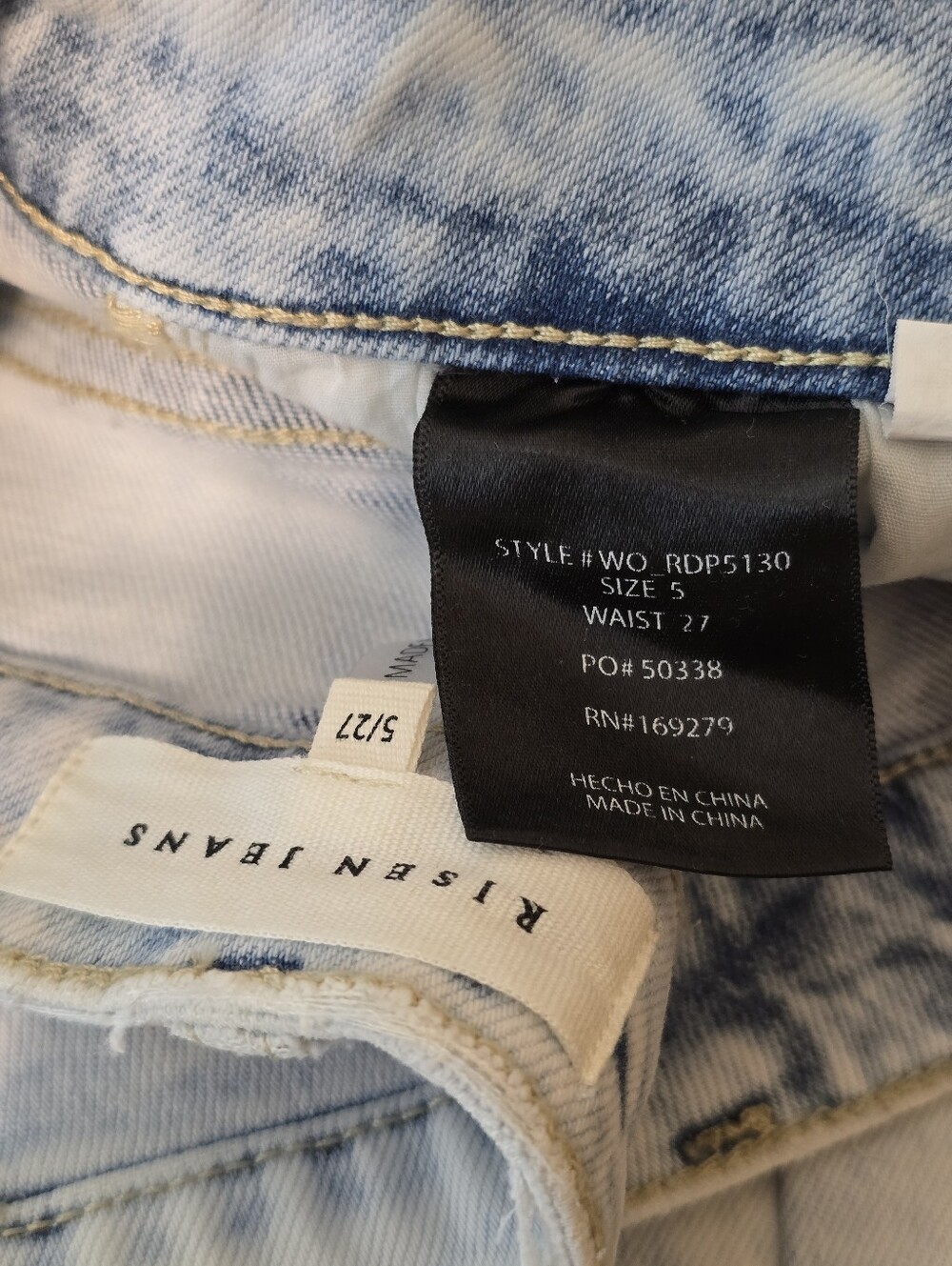 Risen Jeans Georgia - Light Wash Wide Leg Long Tall 5/27 NWT 34" Inseam - Picture 5 of 16
